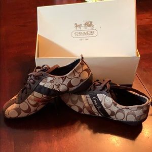 Brown & tan coach sneakers size 6 brand new